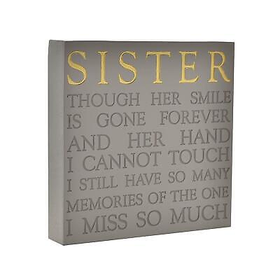 Placa conmemorativa cuadrada gris de Thoughts of You - Sister