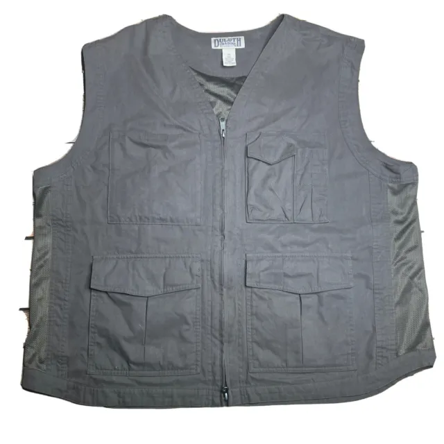 Duluth  Trading Company Cargo Utility Fishing Vest Gray Brown Men’s Size XL