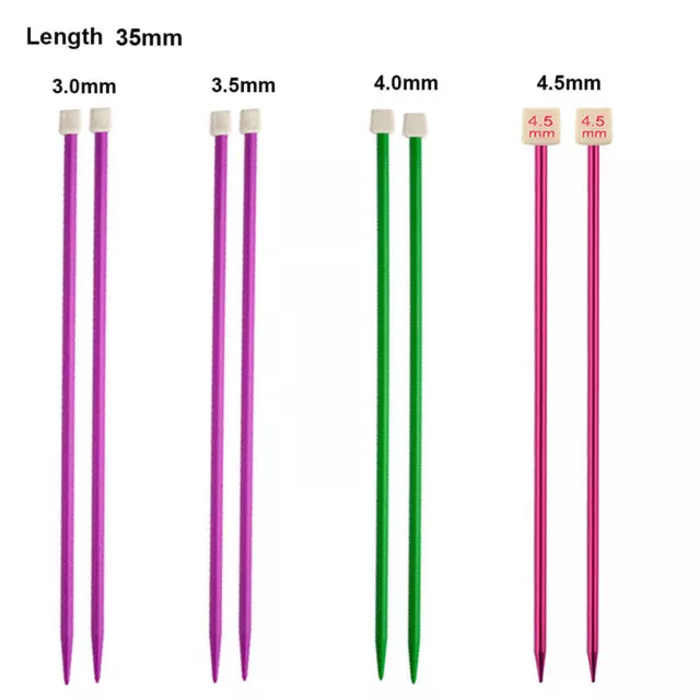 Alfileres agujas de tejer de una sola punta para niños pony: 35 cm 3,25 mm - 4,50 mm