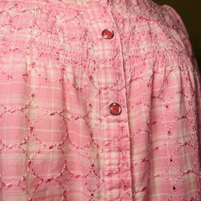 VINTAGE SNAP SMALL Nightgown Cottagecore House Coat Pink Ashley Taylor ...