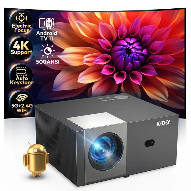 XGODY PORTABLE PROJECTOR HD 4K Beamer 5G WiFi Bluetooth Home Theater ...