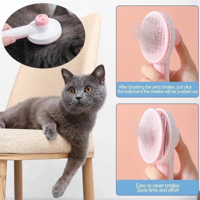 Cat Comb Self Cleaning Slicker Brush for Dog Cat Hair Removes Undercoat