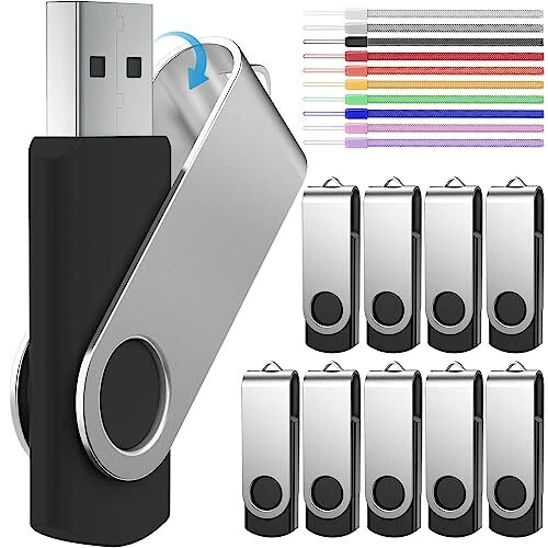 Clé USB 2.0 512 MB Lot de 10 Clefs USB - Mémoire Stick Pivotante Petite Capac...