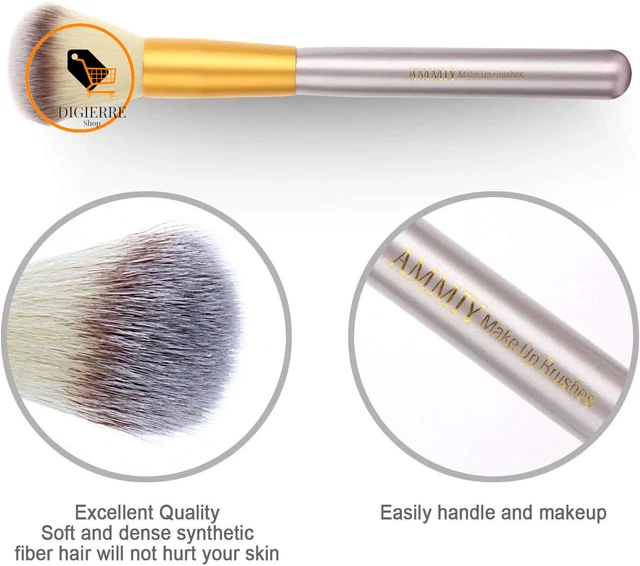 18 Pezzi Pennelli Trucco Set Di Pennelli Trucco Con Custodia Da Viaggio Manico i 5