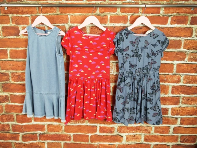 Girls Bundle Age 5-6 Years M&S Next H&M Sundress Set Light Denim Butterfly 116Cm