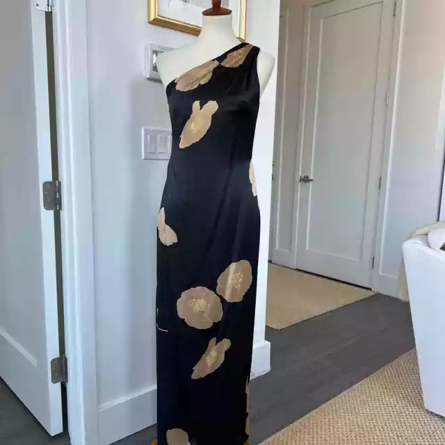 Carmen Marc Valvo Silk Column Dress Size M