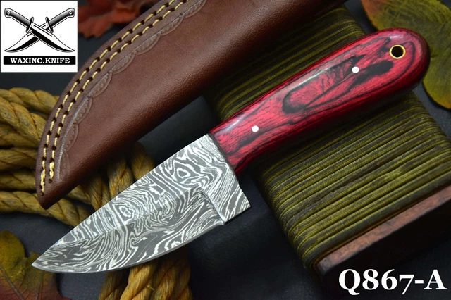 Custom 7.8"OAL Hand Forged Damascus Steel Hunting Knife Handmade (Q867-A)