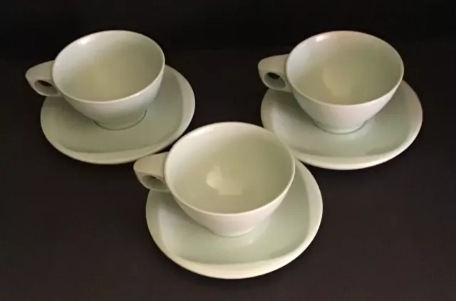 Boonton Ware Mint Green Cups and Saucers