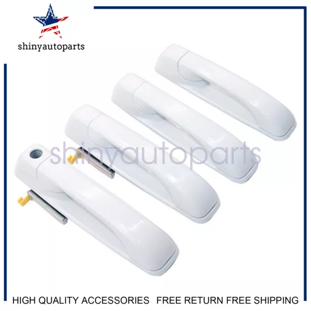 For 12-18 Dodge Ram 1500,2500,3500 Outside Front & Rear Door Handle Bright White