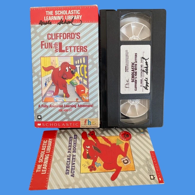 CLIFFORD, THE BIG Red Dog Clifford's Fun with Letters (VHS) & Booklet