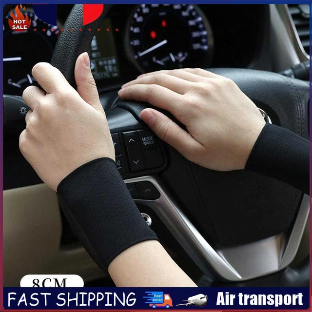 Elastic Wristband Summer Ice Silk Sport Cycling Wrist Brace (Black 8cm) ~