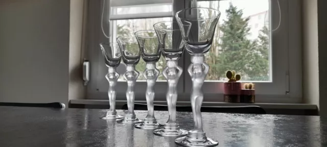 5 Verres A Liqueur En Cristal Bayel Venus Nue