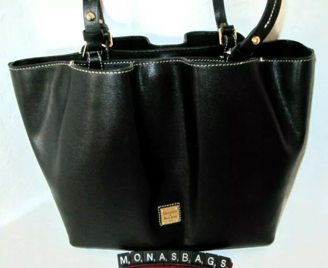 Dooney & Bourke Large City Flynn Black Saffiano Leather Shoulder Tote Bag NWT