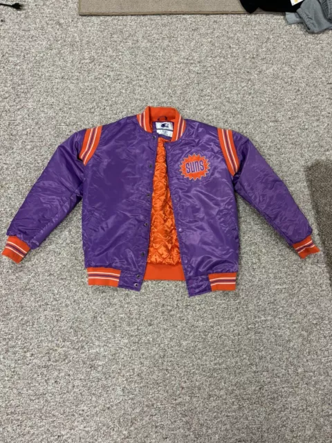 Vintage Rare NBA Phoenix Suns Purple Starter Varsity Satin Jacket Men's Size XL