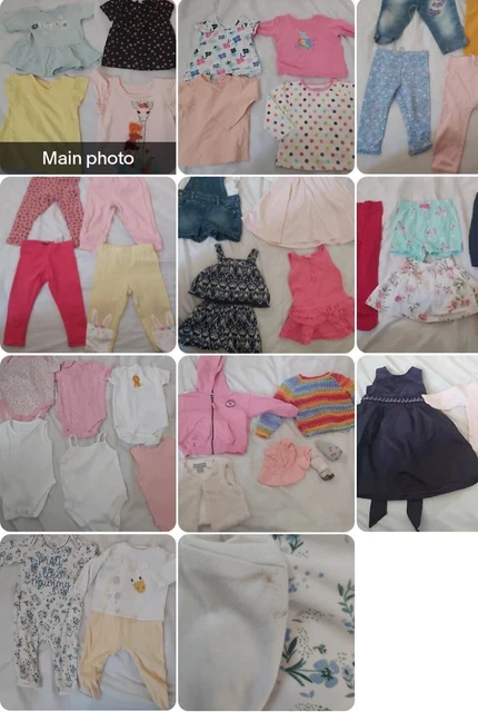 Enorme pacchetto di vestiti per bambine 9-12 mesi 40 articoli inc SUCCESSIVO, converse #1