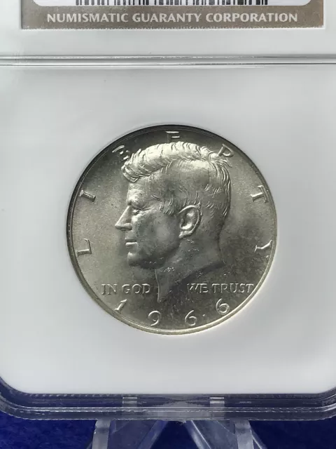 1966  BUSINESS STRIKE Kennedy Half Dollar 50c *NGC MS65 Gem Uncirculated* 3