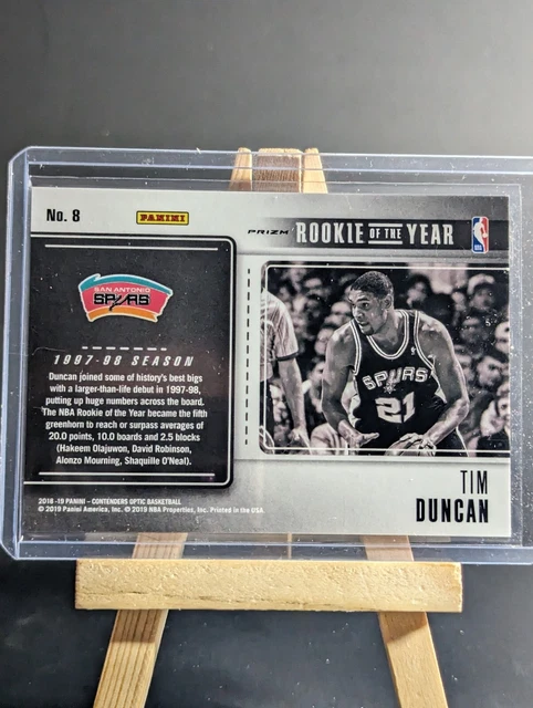 2018-19 Contenders Optic Tim Duncan Red Cracked Ice Prizm HOF #8 Spurs 2