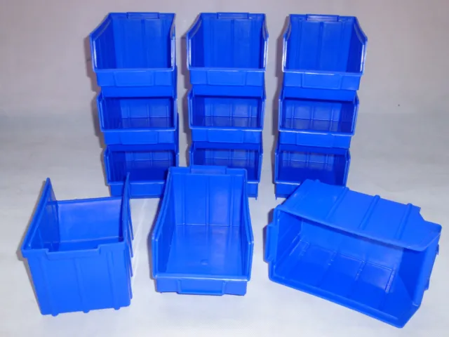 12 Stk. Stapelkästen  Stapelboxen - Gr. 3 - Stapelkasten  blau  Sichtlagerkasten