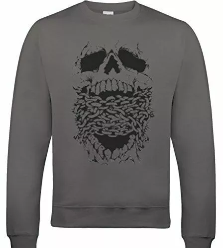 Skull And Chains - Mens Sweatshirt Biker Motorbike Harley Gothic