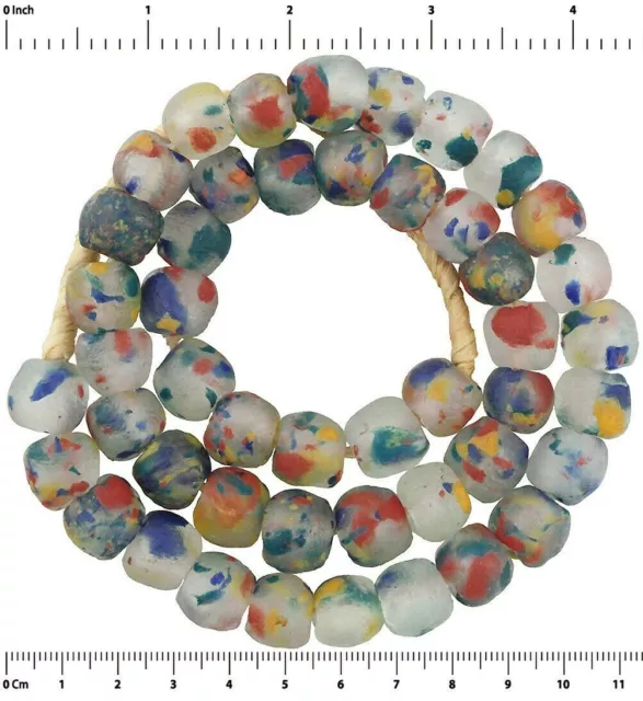 Afrikanische Perlen Glaspulver handgefertigt aus recyceltem Krobo