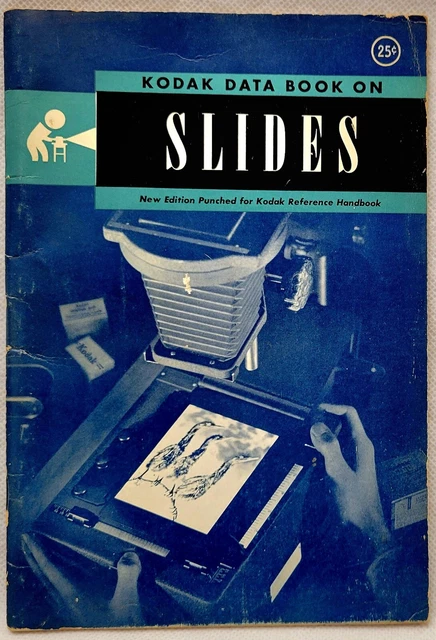 Libro de datos Kodak 1943 vintage sobre diapositivas fotografía manual para cámara