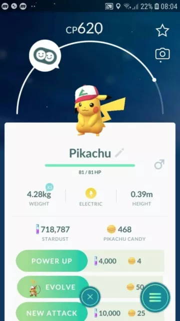 Pikachu ( Ash Hat )- Pokemon Trade Go