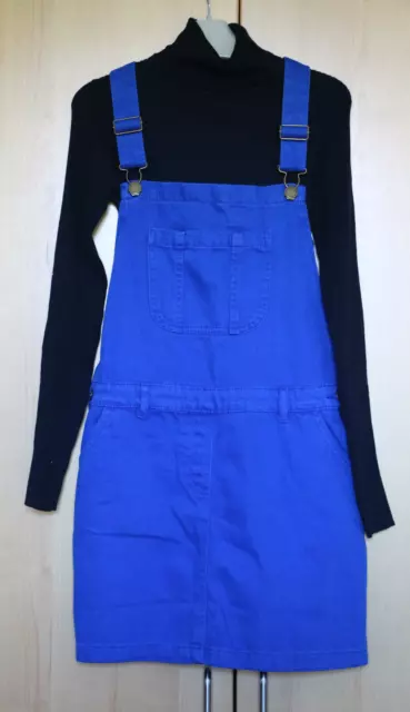 NEXT Girls Cobalt Bue Denim Pinafore Dress & Navy Top Age 11 Years BNWT