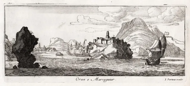 Oran Algeria Africa Peeters Engraving Incisione Vista 1680