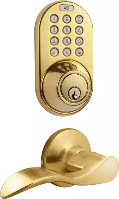 TFL-02P Digital Deadbolt Door Lock and Passage Lever Handle Combo with Keyless E