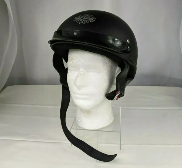 Harley-Davidson Motorcycles Black Half Helmet Size L A5047 Stickers Gear Cosplay