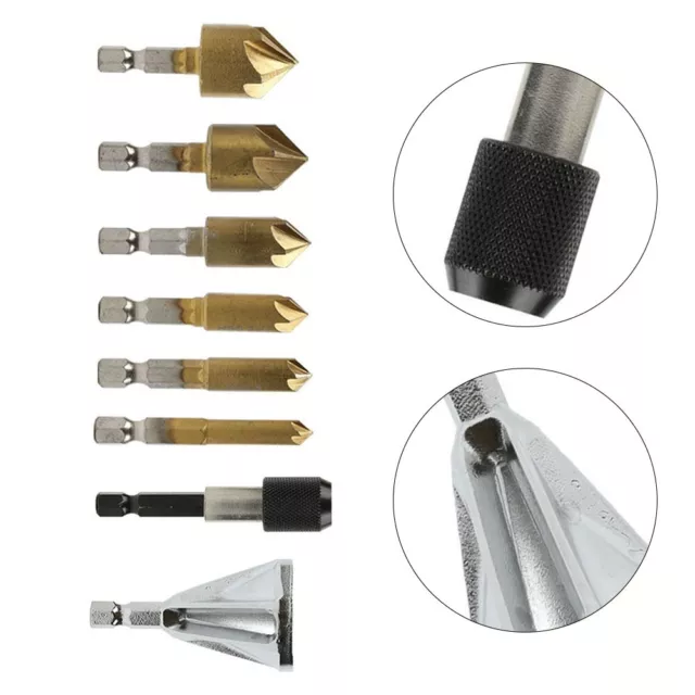 Durable Titanium Coated HSS Countersink Drill Bit Set for Neat Chamfering