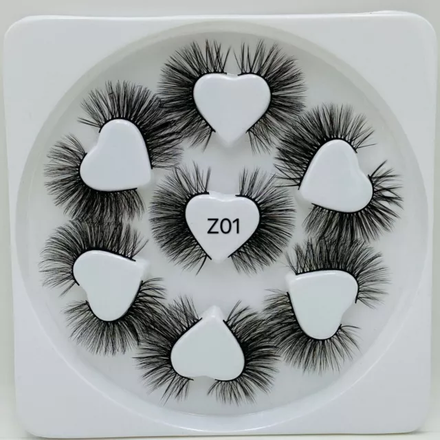 7 Paar 5D Künstliche Wimpern Set 100% Eyelashes Damen Fake Lashes False Falsche