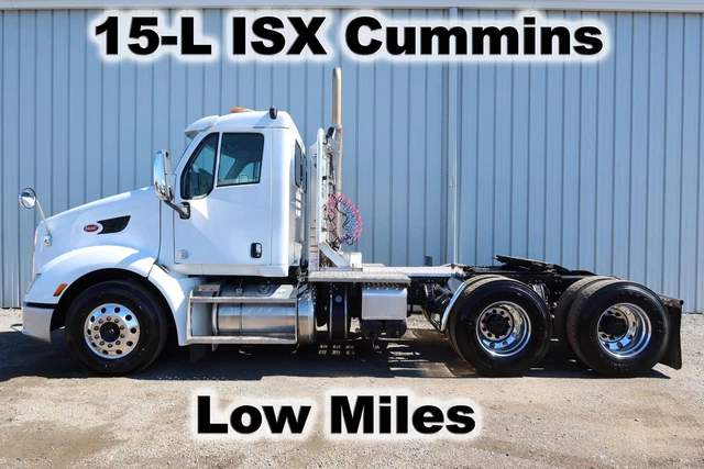 Pete 587 Daycab Semi Isx-15 Tandem Axle Tractor Truck Delivery Haul Low Miles