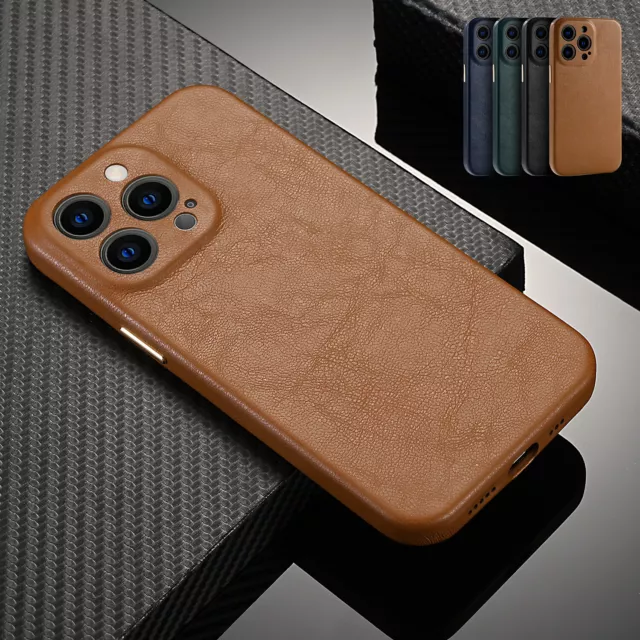 Luxury Leather Camera Lens Protect Case For iPhone 14 Pro Max 13 12 11 XS XR 8 7