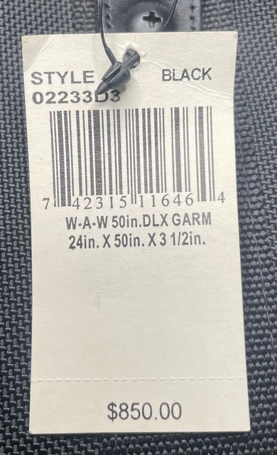 NWT TUMI Black Alpha Wheeled Garment Bag 2233D3 Extended Trip Rolling Wardrobe 16