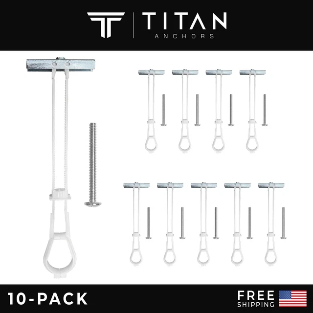 10-Pack 1/4"-20 Quick Toggle Anchors + Bolts for Drywall, Stud, & Concrete Block