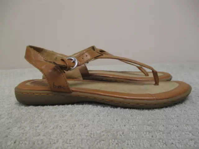 Born Boc Sandals Womens 7 Brown Tan Thong Strappy Slides Flip Flops Adjustable