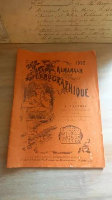 Almanach Sténographique de 1932 Jolie Piece de Collection