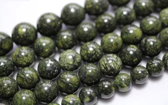 lot de 23 perles Serpentine de Russie de 8mm Pierres naturelles