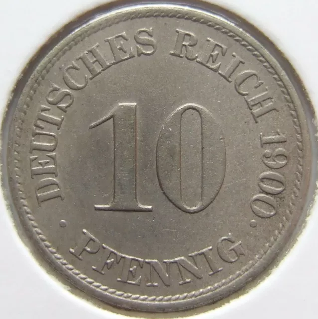 Moneta Reich Tedesco Impero Tedesco 10 Pfennig 1900 J IN Extremely fine