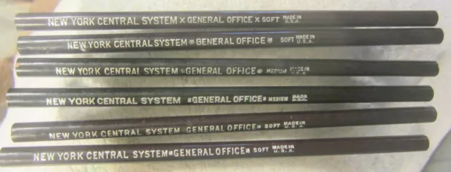 6 lot NOS New York Central System General Office Pencil,Vintage train railroad