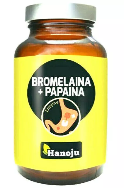 Bromélaïne, Papain Enzymes Digestion 90 Gélules Hanoju