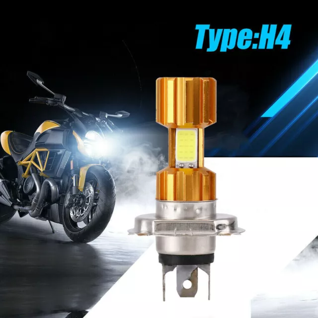 H4 9003 LED Bulb 6000K White High/Low Beam Motorcycle Headlight Kit Bright Light