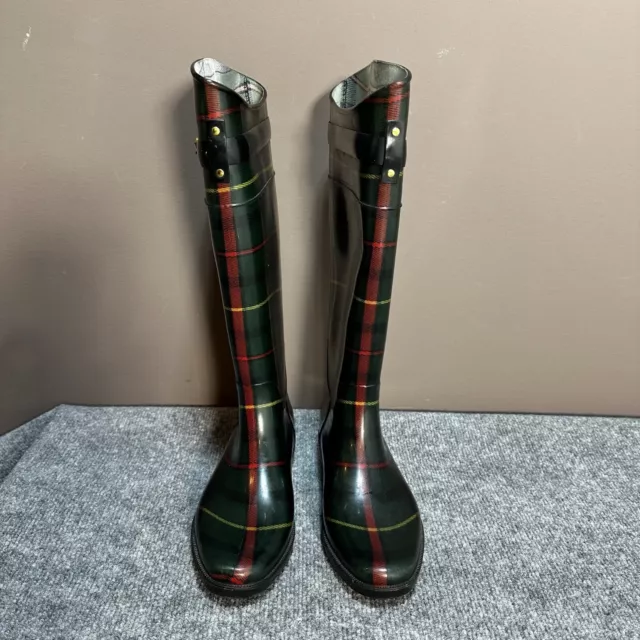 LAUREN RALPH LAUREN Rain Boots Womens 8 B Green Plaid Pull On Rossalyn II 28.52 PicClick UK