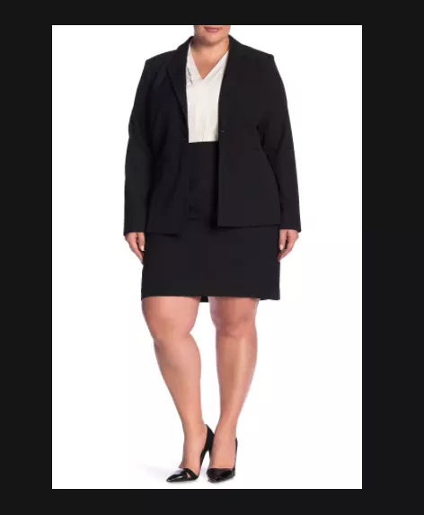 NEW $69 Nordstrom Halogen Black Ela Suit Short Skirt Plus Size 22