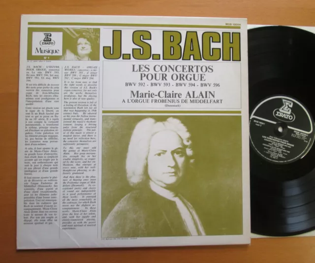MUS 19001 JS Bach Orgelkonzerte Marie-Claire Alain ERATO Stereo TOP