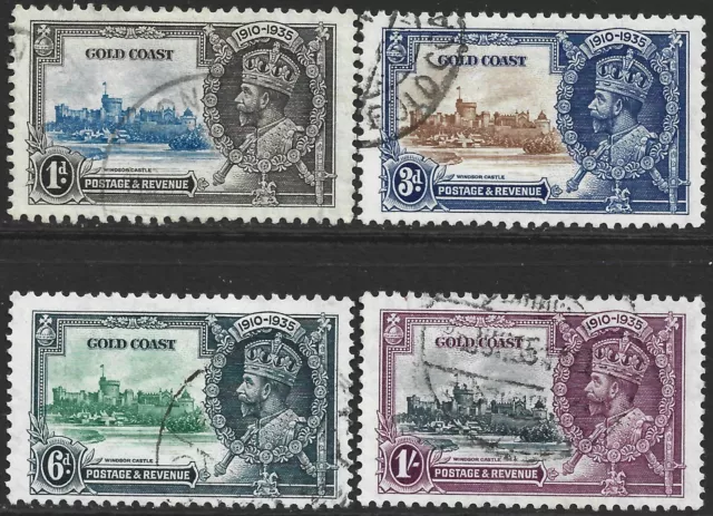 Gold Coast 1935 KGV Silver Jubilee Set   SG.113/116 Used Cat:£75