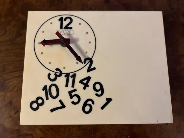 Vintage Mid Century White Fallen Numbers Wall Clock by David Davir