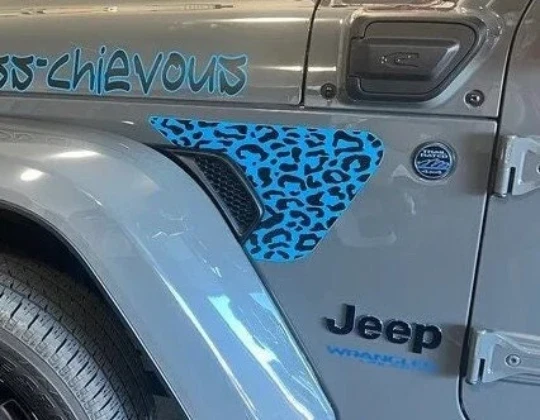 Set of 2 JL/JT Body Vent Leopard Print Vinyl Decals