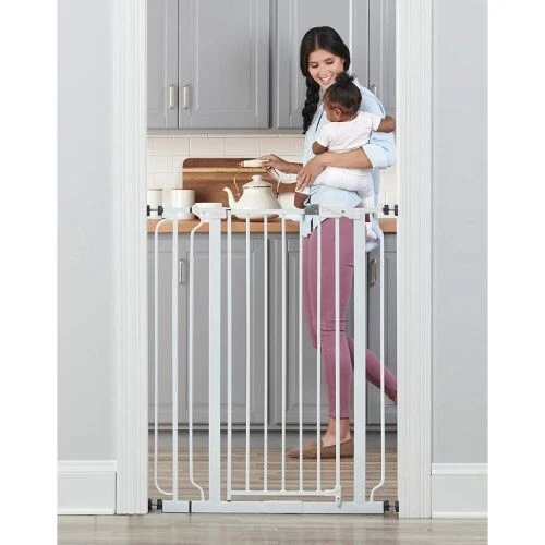 Extra Tall Walk Thru Gate Easy Step White 4-Inch Extension 4 Pack Pressure Mount